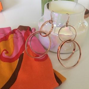 Trina Turk Rose Gold Hoop Earrings. Never Worn!